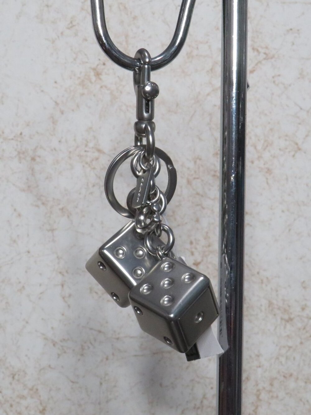 Coach 3D Metal Dice Bag Charm (Silver) - NWT (CZ128)